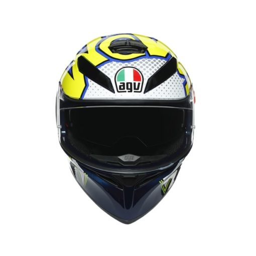 AGV K3SV Multi MPLK Gloss Bubble Blue White Fluorescent Yellow Full Face Helmet 4