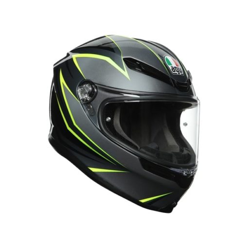 AGV K6 Multi MPLK Gloss Flash Grey Black Lime Full Face Helmet 2