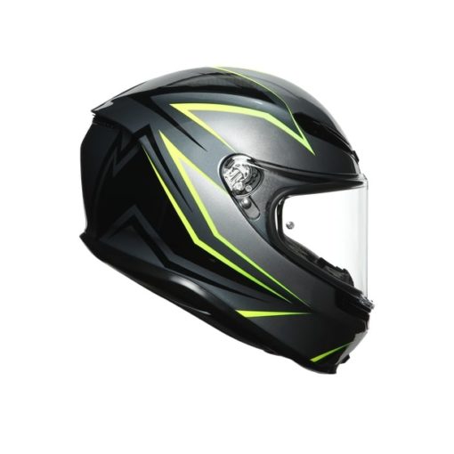 AGV K6 Multi MPLK Gloss Flash Grey Black Lime Full Face Helmet 3