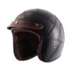 AXOR JET Animal Leather Gloss Coffee Brown Open Face Helmet
