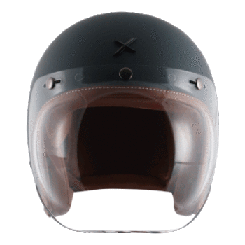 AXOR JET Leather Gloss Dull Slate Open Face Helmet