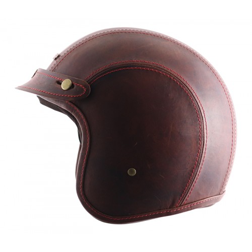 AXOR JET Leather Oil Gloss Brown Open Face Helmet 2