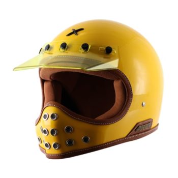 AXOR RETRO MOTO X Gloss Yellow Full Face Helmet