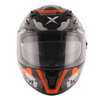 AXOR STREET CAMO Gloss Black Orange Full Face Helmet 2
