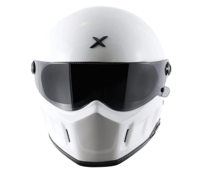 Axor Retro Dominator Matt White Full Face Helmet | Custom Elements