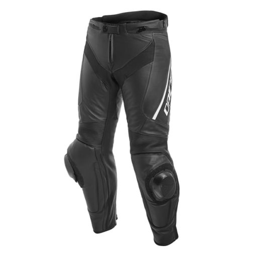 Dainese Delta 3 ST Leather Black White Riding Pants 1