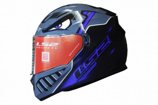 LS2 FF320 Badas Gloss Black Blue Full Face Helmet