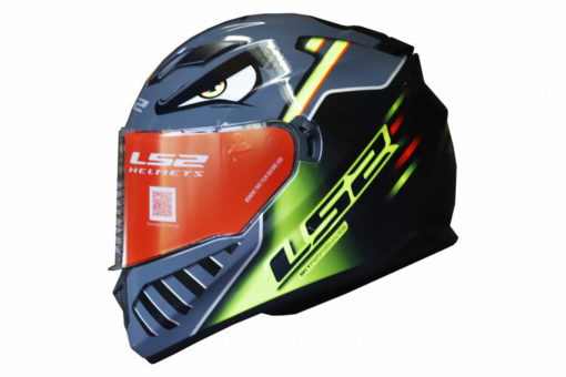 LS2 FF320 Badas Gloss Black Fluorescent Yellow Full Face Helmet