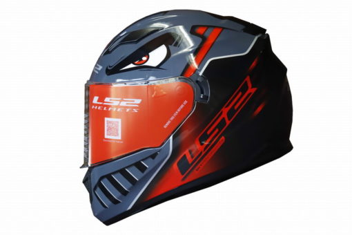 LS2 FF320 Badas Gloss Black Red Full Face Helmet