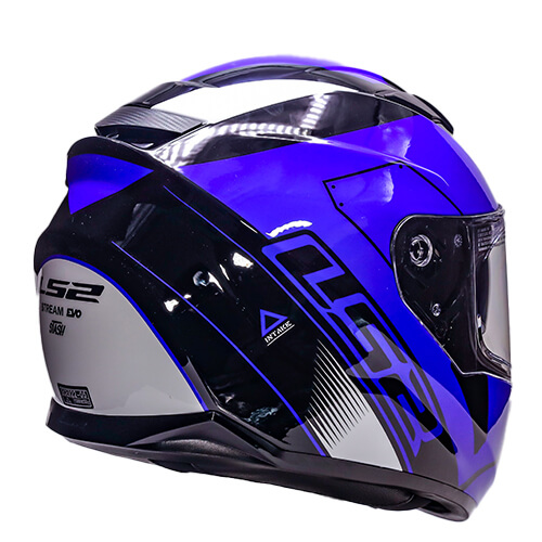 LS2 FF320 Stream Evo Stash Gloss Black Blue Full Face Helmet 7JPG