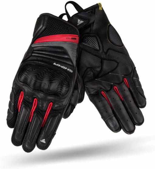 Shima RUSH Black Red Riding Gloves 3