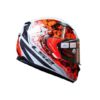FF320 Stream Evo Throne Gloss White Orange Helmet 2