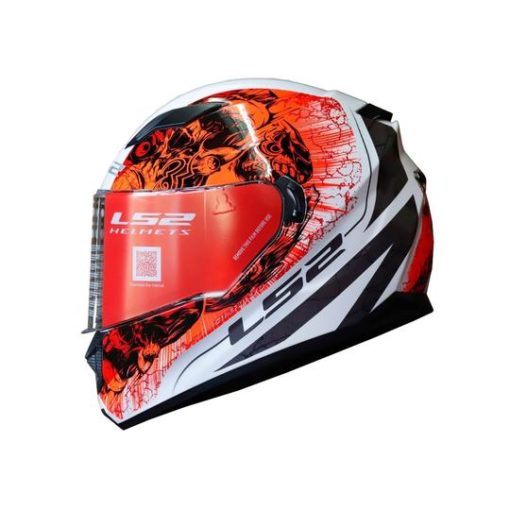 FF320 Stream Evo Throne Gloss White Orange Helmet