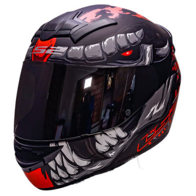 LS2 FF352 Rookie Fly Demon Matt Black Red Full Face Helmet 2JPG