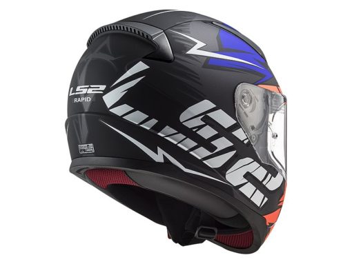 LS2 FF353 Rapid Cromo Gloss Black Fluorescent Blue Full Face Helmet 2