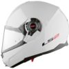 LS2 FF386 Solid Gloss White Flip Up Helmet 2