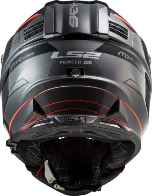 LS2 MX436 Pioneer Evo Knight Matt Titanium Fluorescent Orange Dual Sport Helmet 5