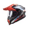 LS2 MX701 Explore C Frontier Gloss Black Blue Orange Motocross Helmet