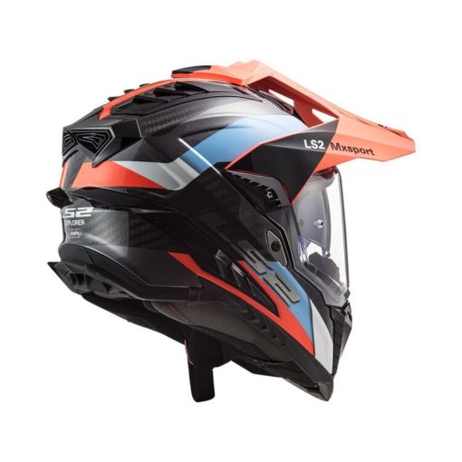 LS2 MX701 Explore C Frontier Gloss Black Blue Orange Motocross Helmet 3