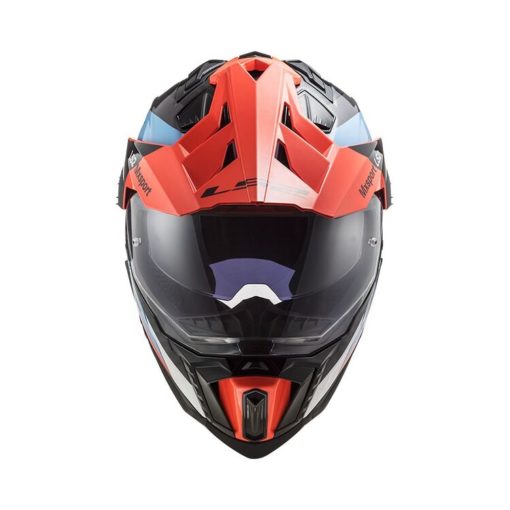 LS2 MX701 Explore C Frontier Gloss Black Blue Orange Motocross Helmet 4