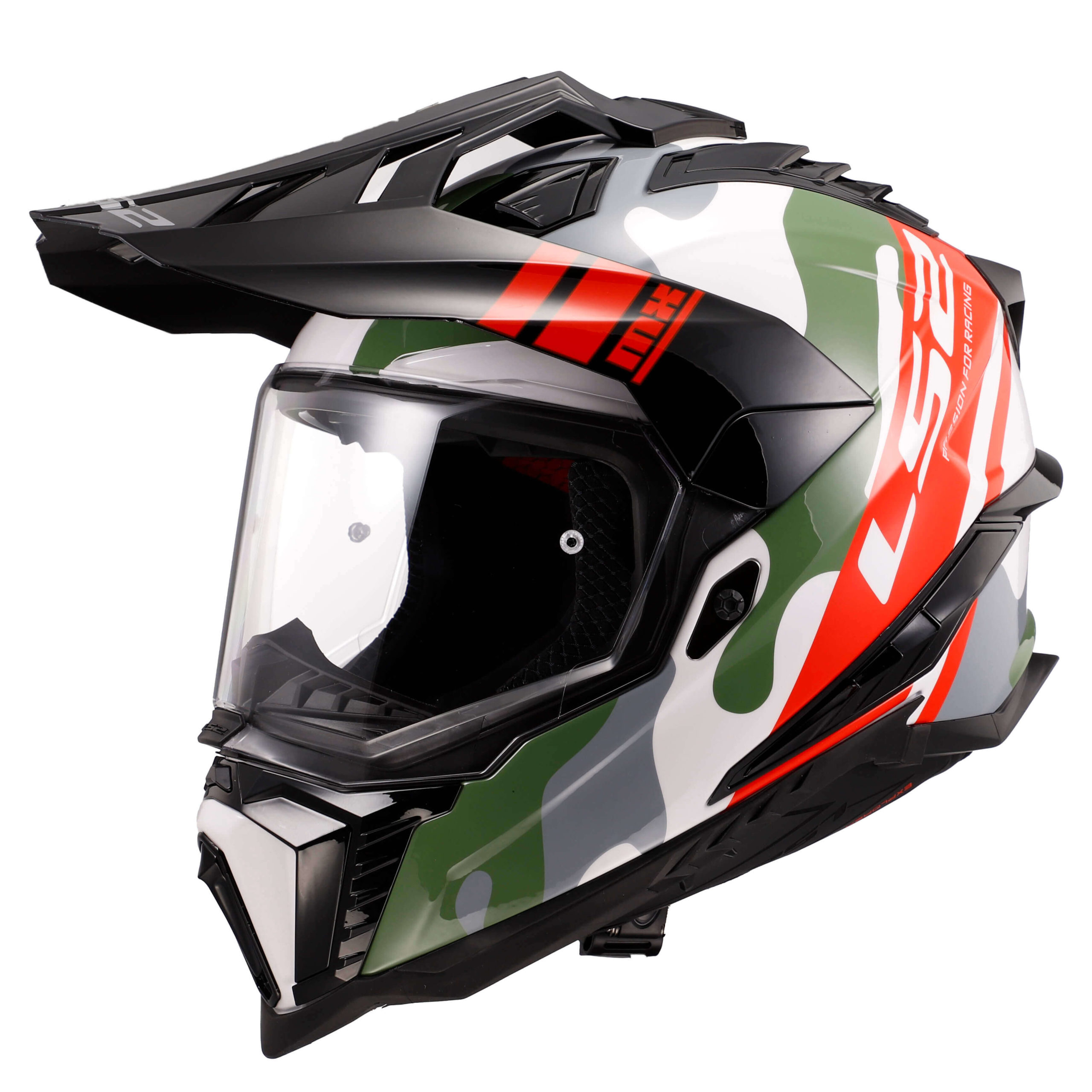 LS2 MX701 Explore HPFC Camox Matt White Red Camo Motocross Helmet