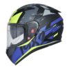 TVS Racing Matt Black Blue Full Face Helmet 4