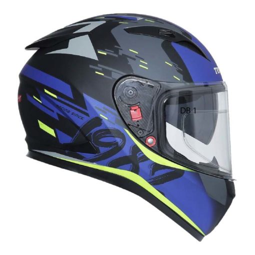 TVS Racing Matt Black Blue Full Face Helmet 5