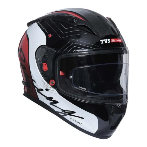 TVS Racing Matt Black Red Full Face Helmet