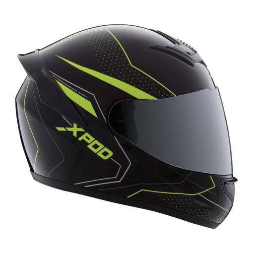 TVS Racing XPOD Blistering Black Fluorescent Yellow Full Face Helmet
