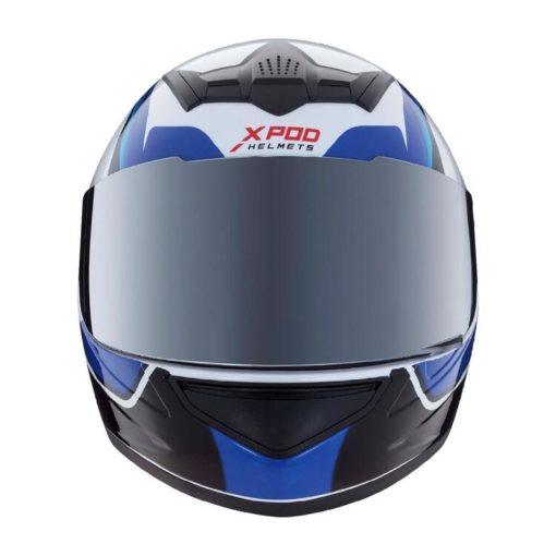 TVS Racing XPOD Speedy White Blue Full Face Helmet 2