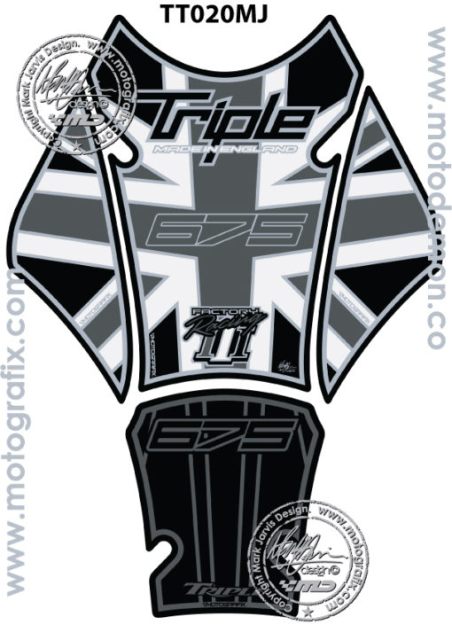 Motografix Black Tank Pad Triumph Daytona Street Triple 675 2012 13