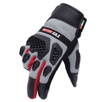 TVS Racing Adventure Black Grey Red Riding Gloves