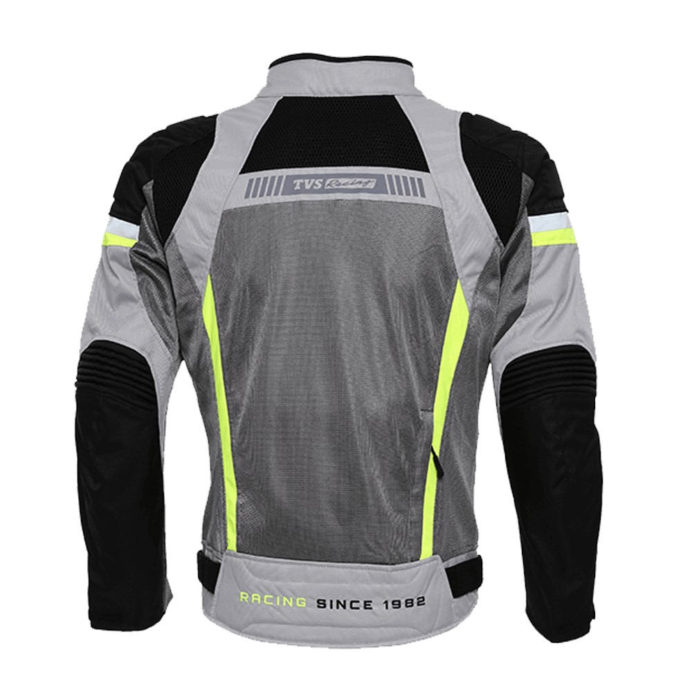TVS Racing Black Grey Fluorescent Yellow Level 2 Riding Jacket | Custom ...