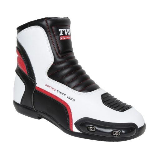 TVS Racing Black White Red Riding Boots