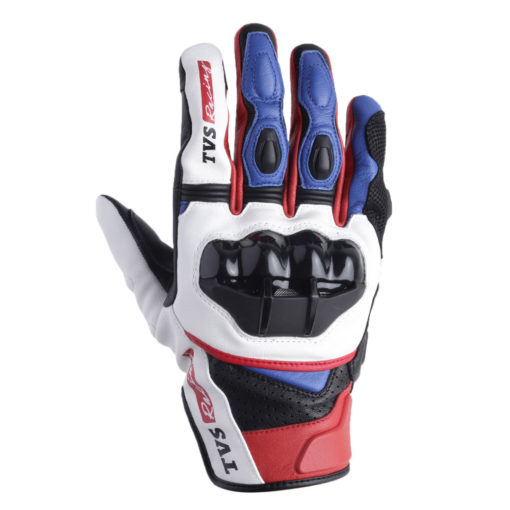 TVS Racing Race Black White Riding Gloves 2