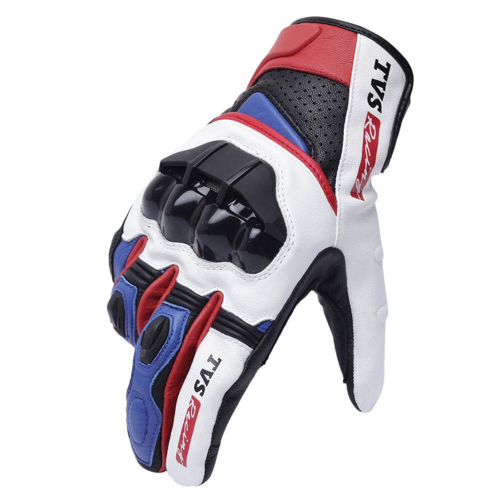 TVS Racing Race Black White Riding Gloves