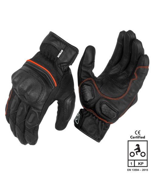 Rynox Tornado Pro 3 Motorsports Black Orange Riding Gloves
