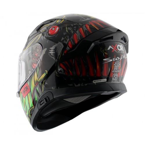 AXOR APEX SEADEVIL Gloss Black Red Full Face Helmet 3