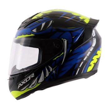 AXOR RAGE PYTHON Gloss Black Blue Full Face Helmet 2