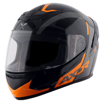 AXOR RAGE RTR Gloss Black Orange Full Face Helmet 2