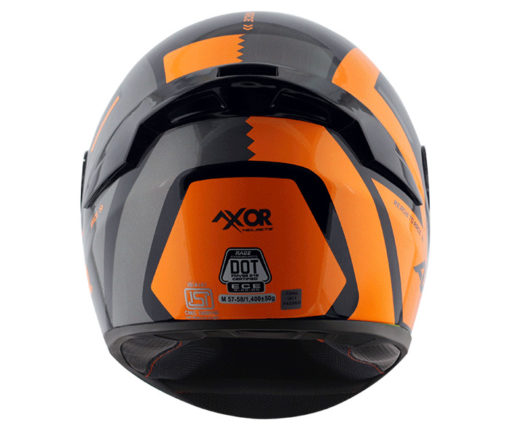 AXOR RAGE RTR Gloss Black Orange Full Face Helmet 5