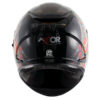 AXOR STREET FREEDOM Gloss Black Red Full Face Helmet 5
