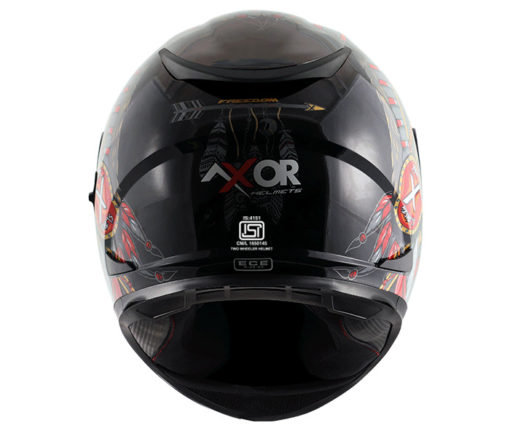 AXOR STREET FREEDOM Gloss Black Red Full Face Helmet 5