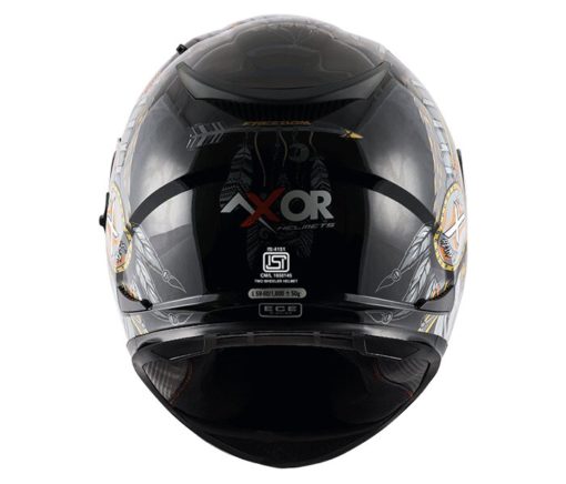 AXOR STREET FREEDOM Gloss Black Silver Full Face Helmet 4