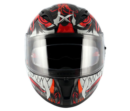 AXOR STREET OKAMI Gloss Black Red Full Face Helmet 1