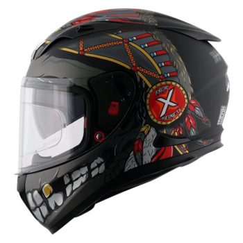 AXOR STREET OKAMI Matt Black Red Full Face Helmet 2