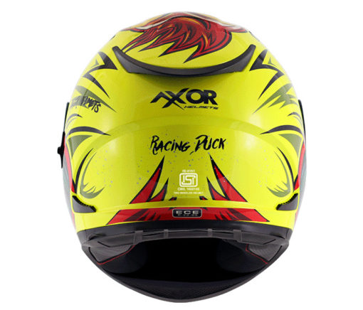 AXOR STREET RACING DUCK Gloss Yellow Red Full Face Helmet 5
