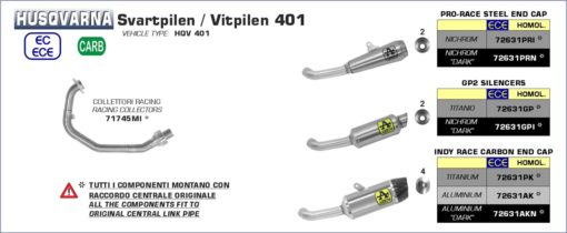 Arrow Pro Race Steel End Cap for Husqvarna Svartpilen Vitpilen 401 2020 2