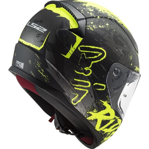 LS2 FF353 Rapid Naughty Matt Black Fluorescent Yellow Full Face Helmet 3