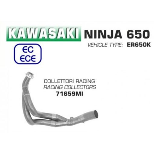 Arrow Racing Collectors Header Exchaust Kit 71659MI For Kawasaki Ninja 650 Z650 2017
